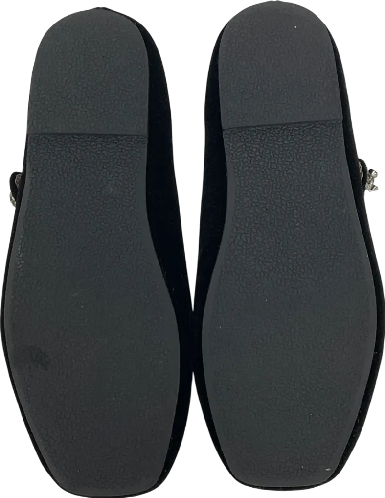 Age of Innocence Black Velvet Pumps With Dimante Detail UK 12.5 EU 31 