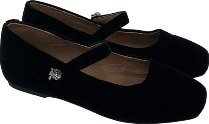 Age of Innocence Black Velvet Pumps With Dimante Detail UK 12.5 EU 31 