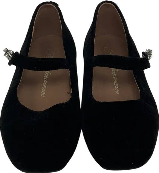 Age of Innocence Black Velvet Pumps With Dimante Detail UK 12.5 EU 31 