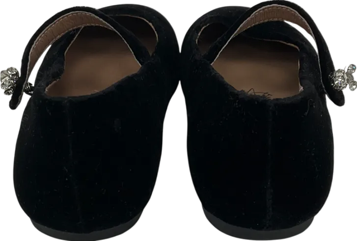 Age of Innocence Black Velvet Pumps With Dimante Detail UK 12.5 EU 31 
