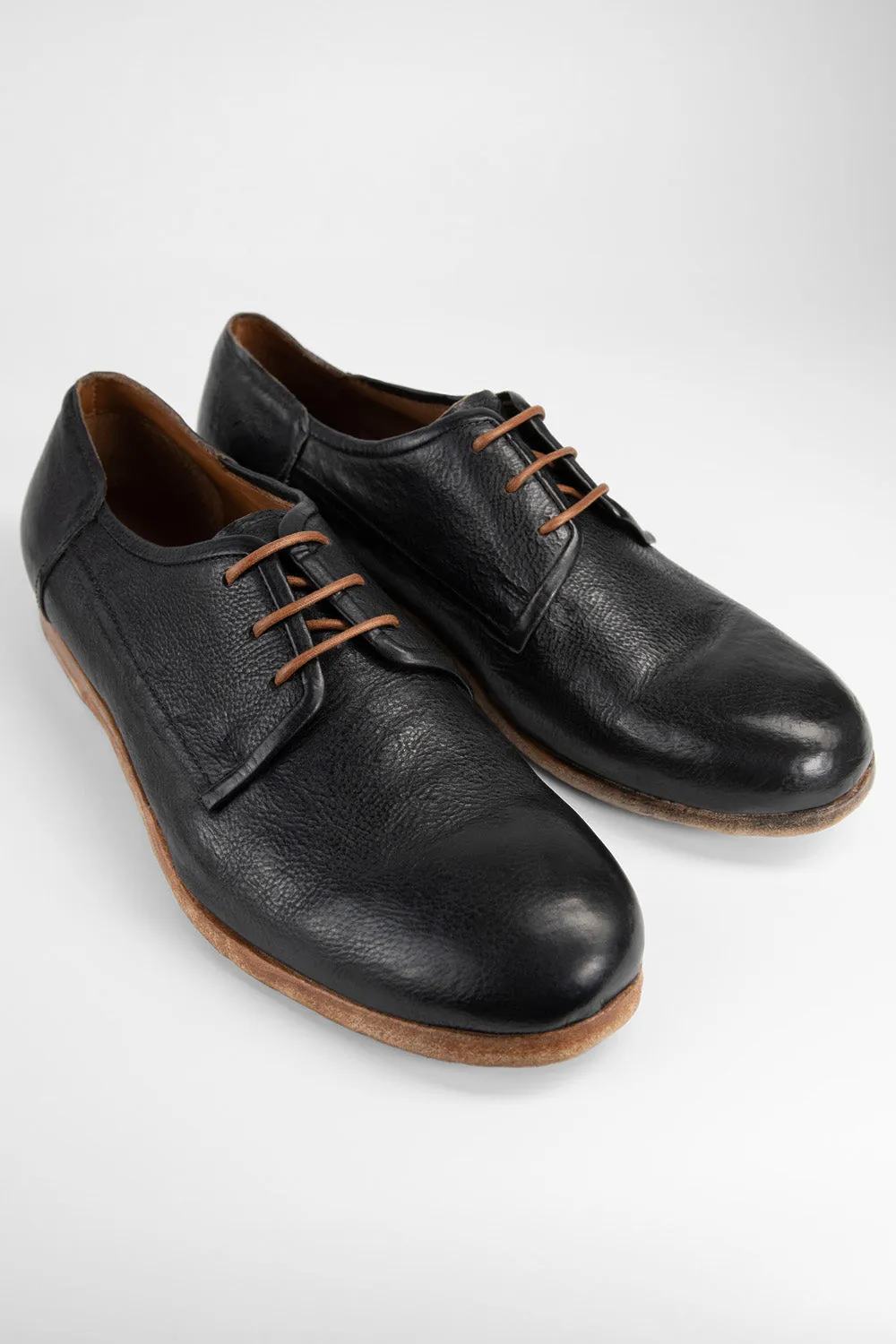 BRUCE rugged-black derby shoes.