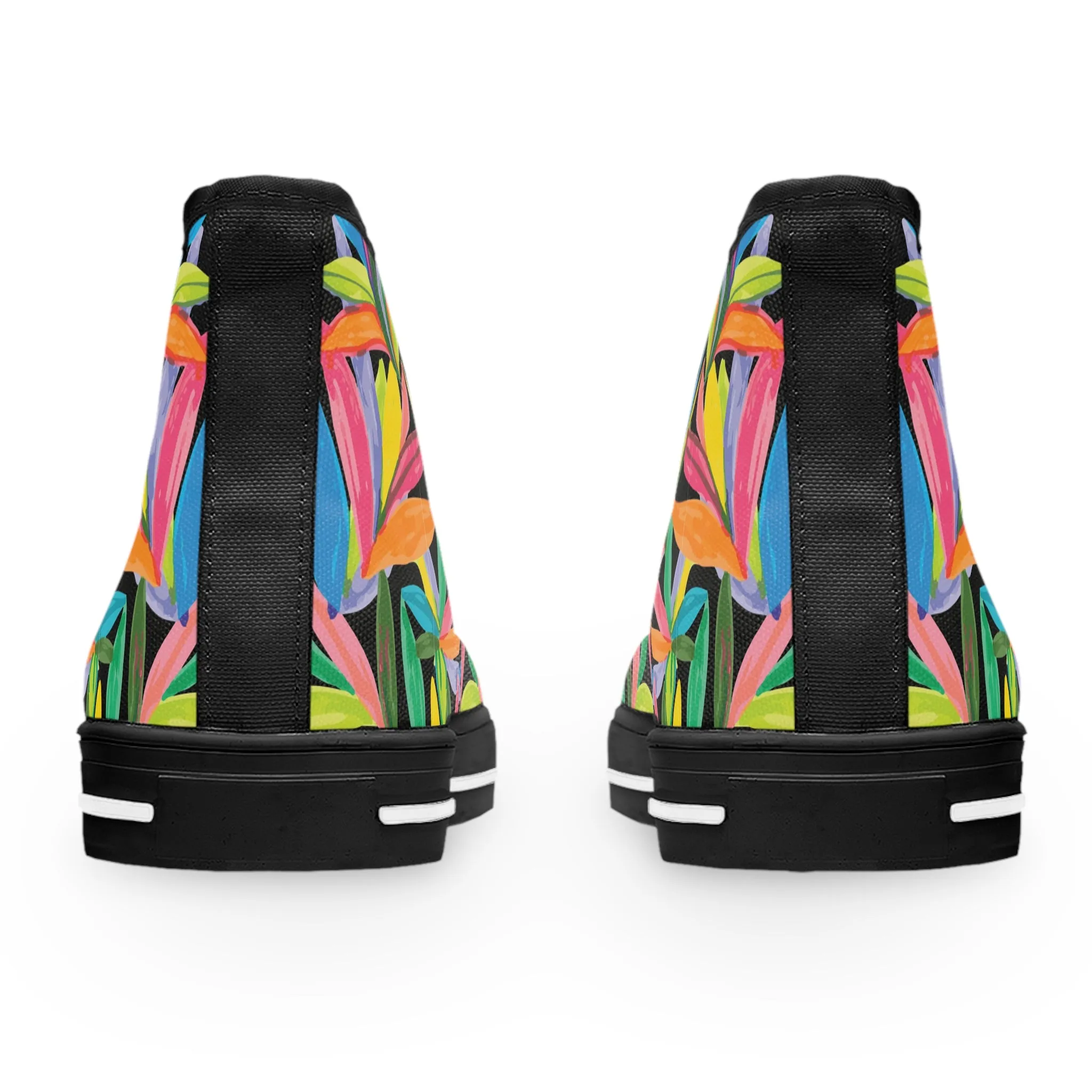 Colorful Tropical Leaves Women's High Top Sneakers