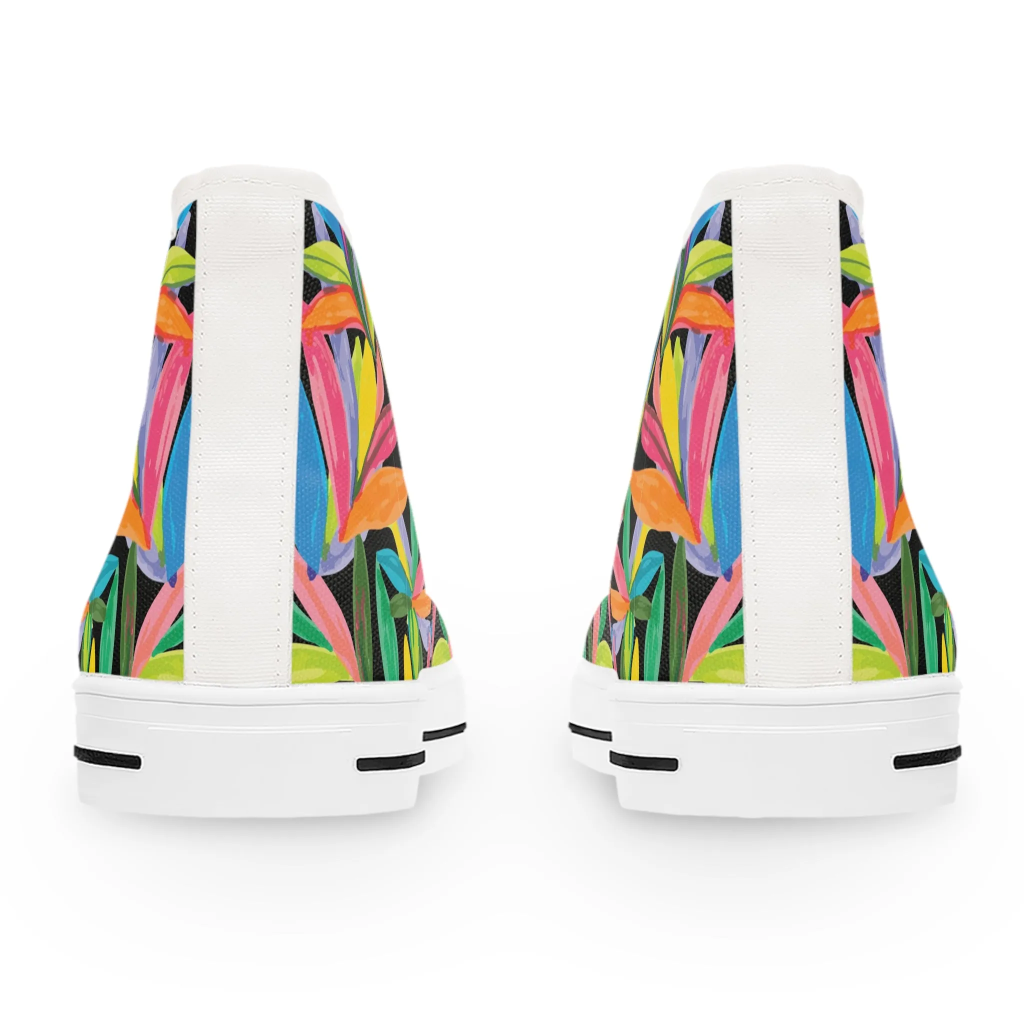 Colorful Tropical Leaves Women's High Top Sneakers