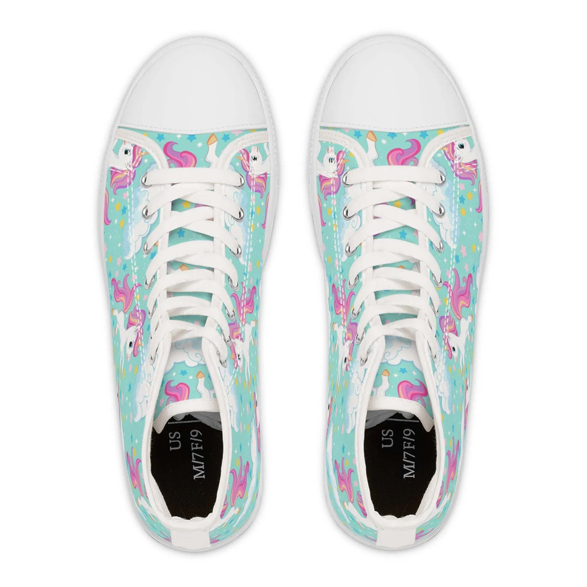 Cute Rainbow Unicorn Women's High Top Sneakers