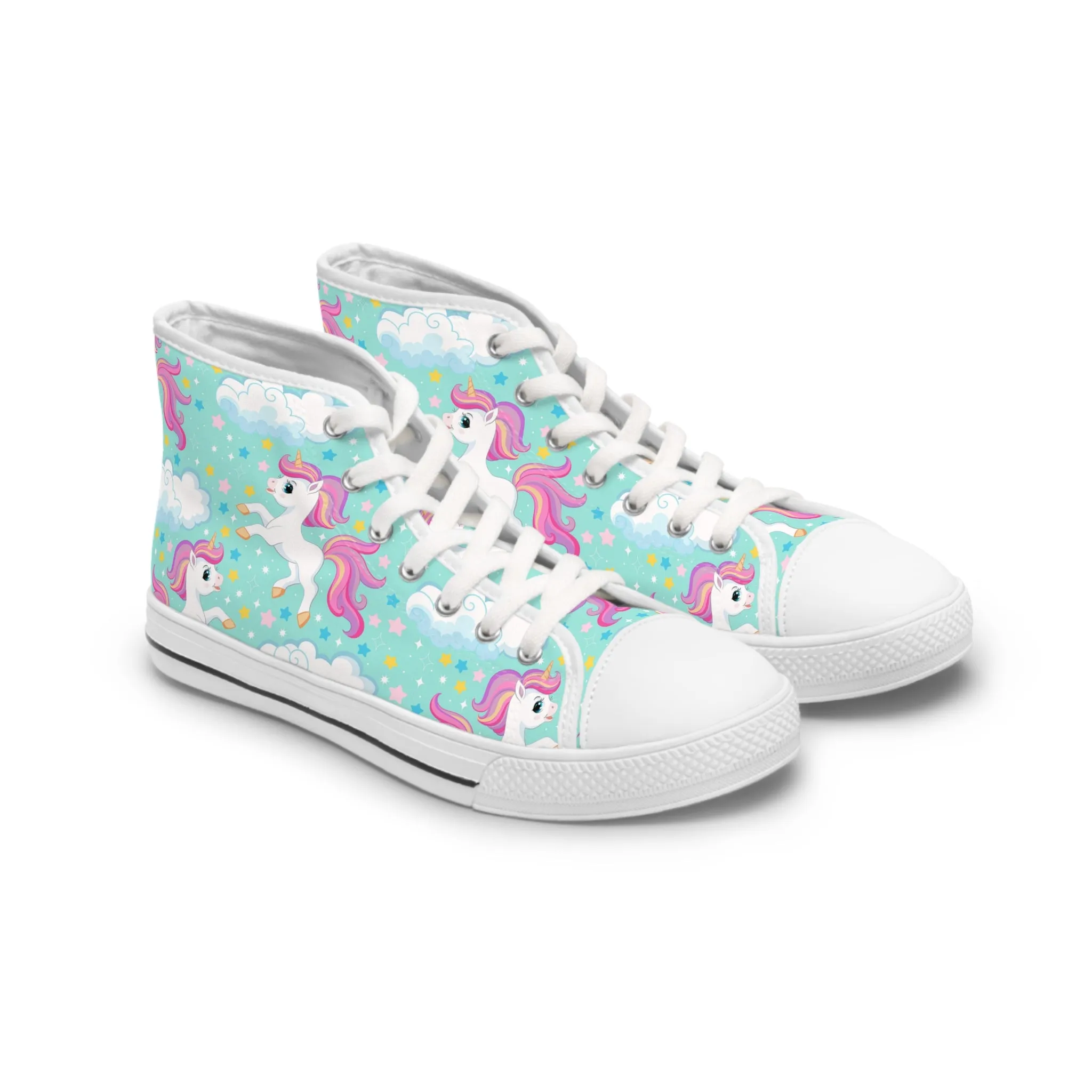 Cute Rainbow Unicorn Women's High Top Sneakers