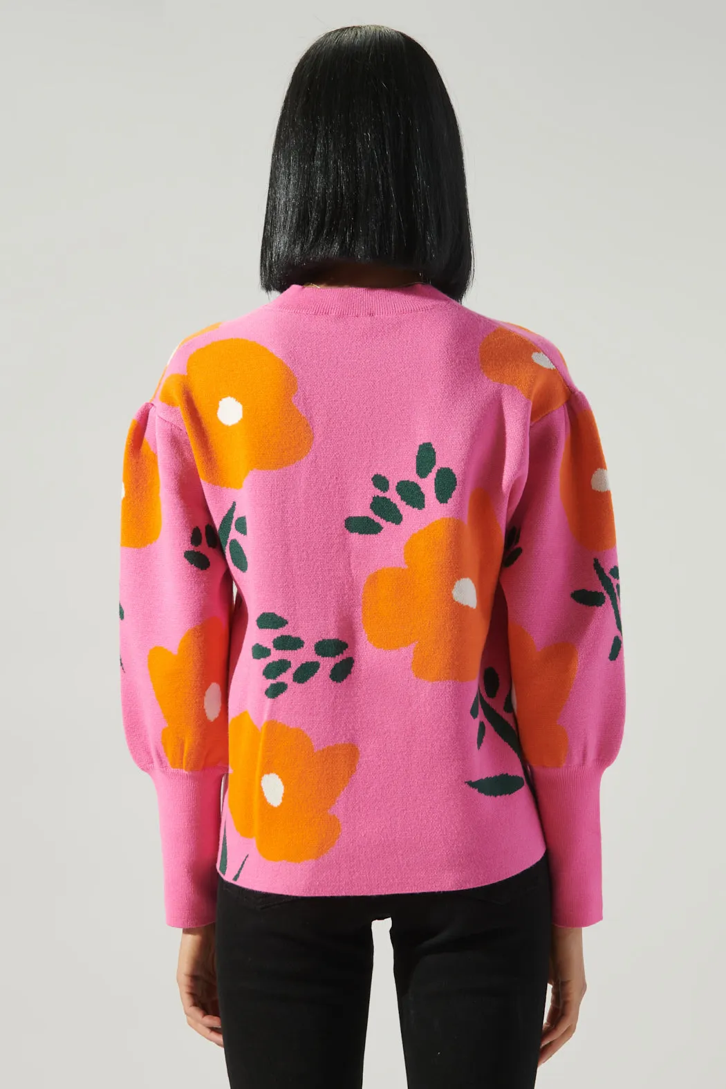 Fresh Pick Floral Puff Sleeve Sweater