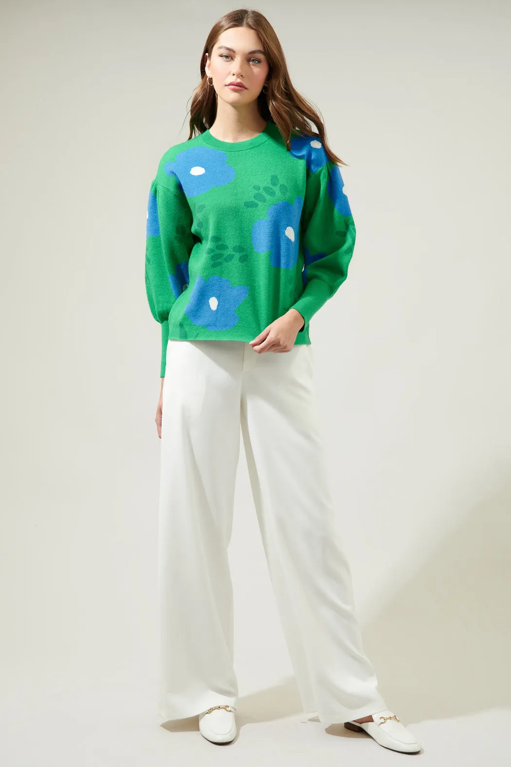 Fresh Pick Floral Puff Sleeve Sweater