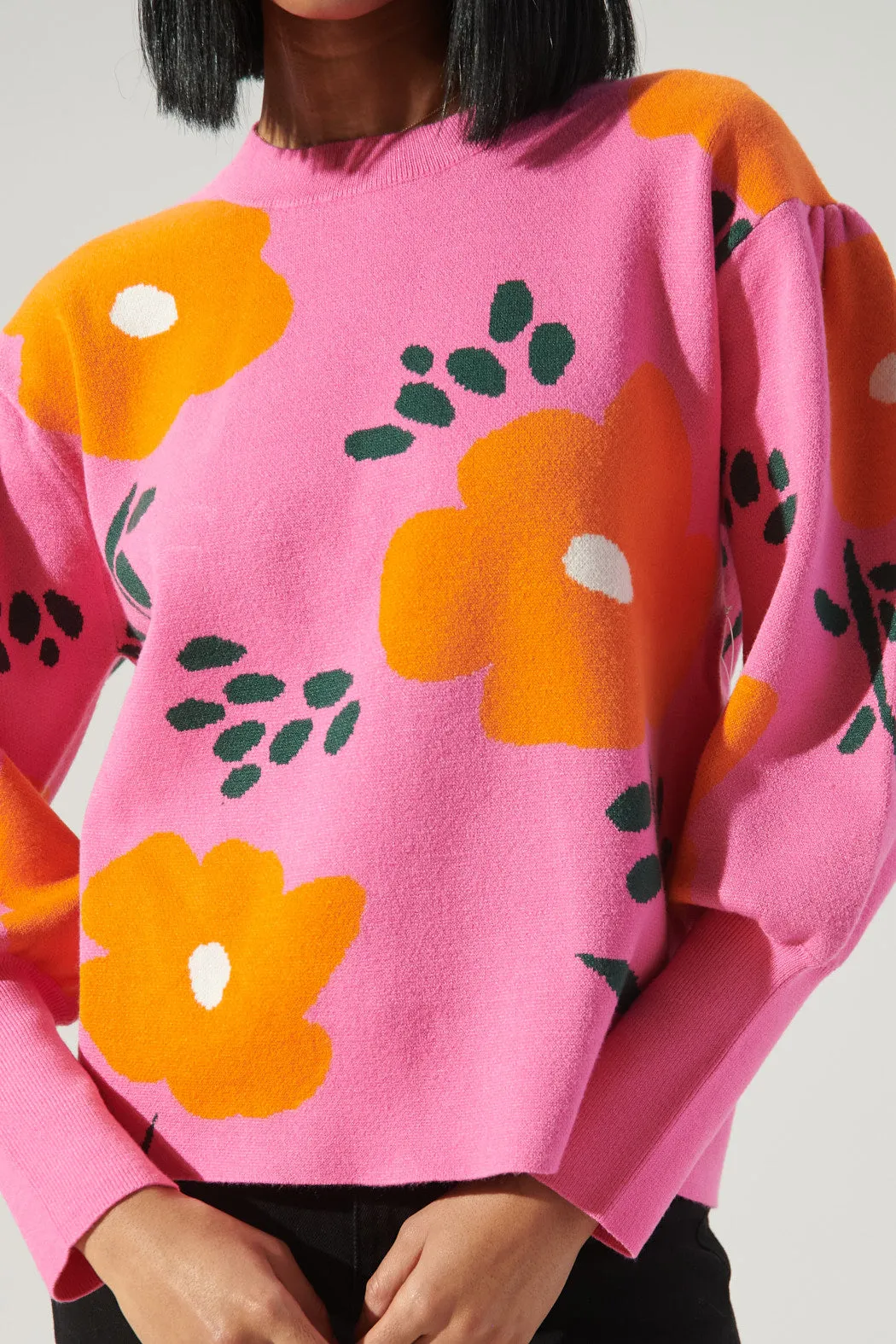 Fresh Pick Floral Puff Sleeve Sweater