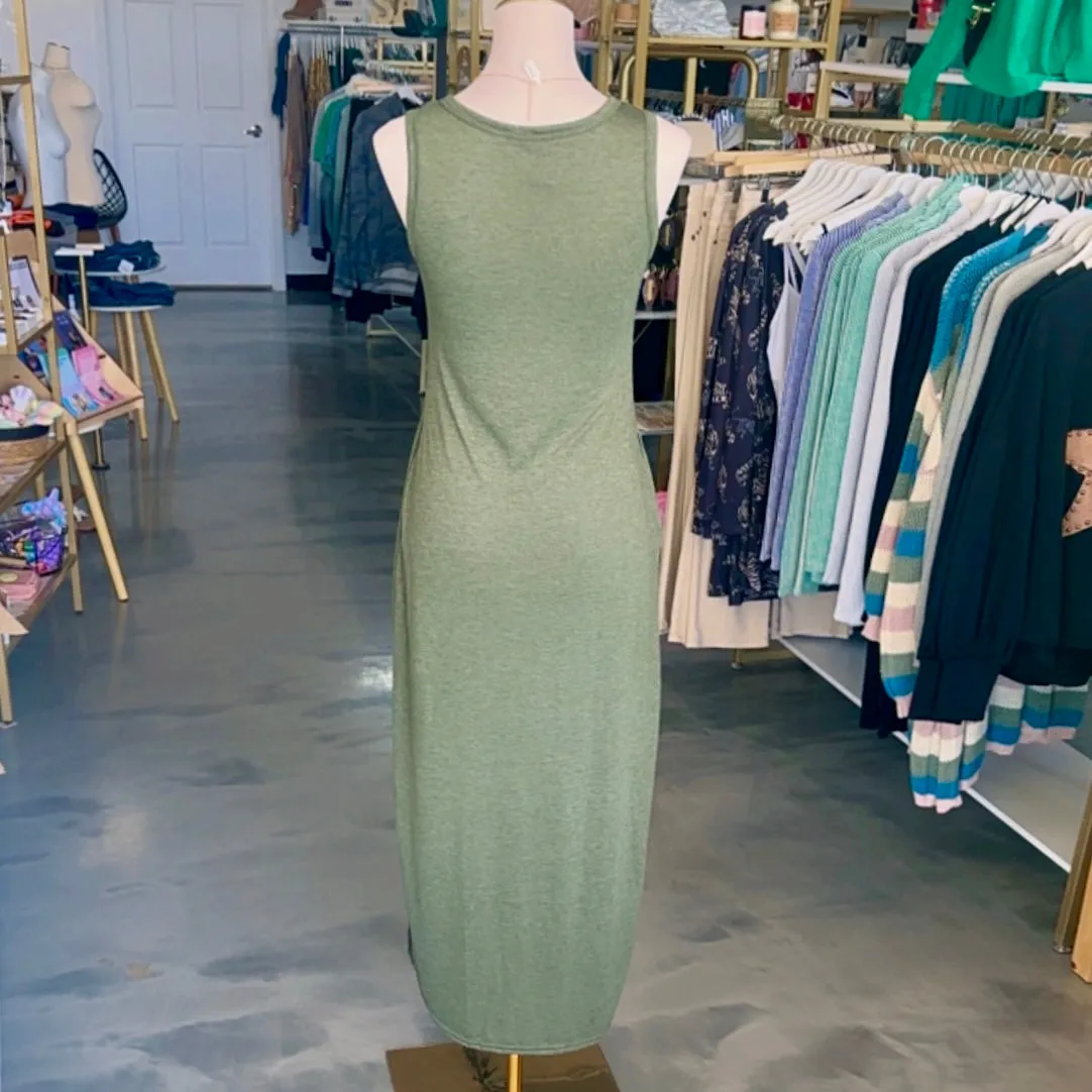 Jessica Curved Hem Maxi Dress (Green)