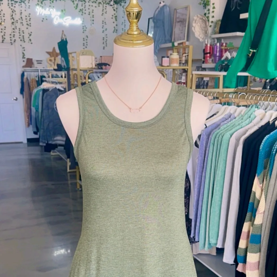 Jessica Curved Hem Maxi Dress (Green)