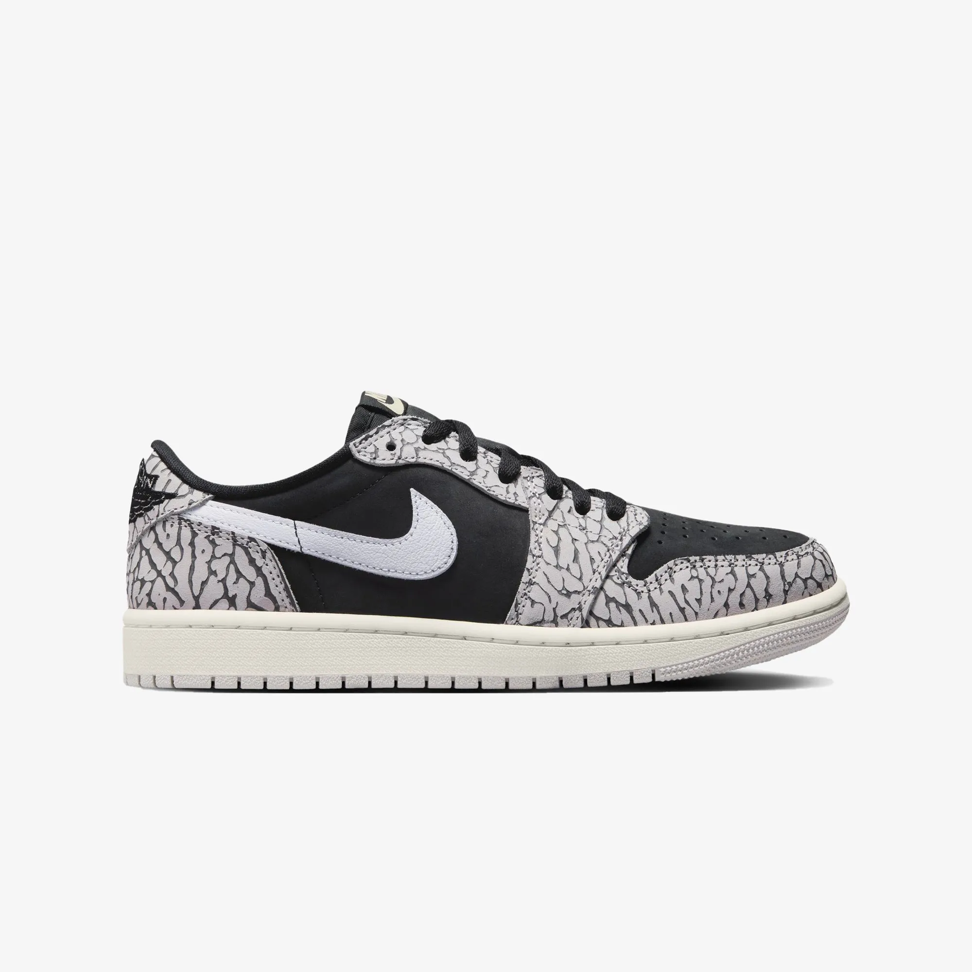Jordan | WMN'S AIR JORDAN 1 LOW OG  { BLACK/MUSLIN-TECH GREY-WHITE