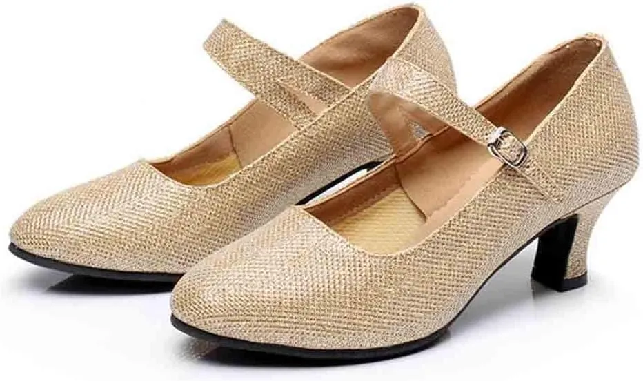 Sandals Women Latin Dance Shoes Heeled Ballroom Tango Party Heels Performance Practice Dance Shoes Latin Dance Sandals