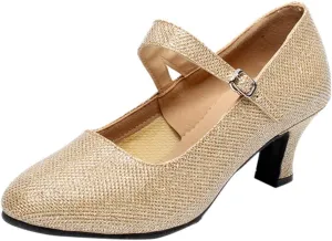 Sandals Women Latin Dance Shoes Heeled Ballroom Tango Party Heels Performance Practice Dance Shoes Latin Dance Sandals