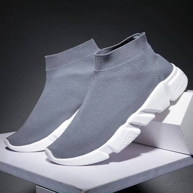 SHANTA Women Sock Boots 2019 New Stretch Fabric Shoes Slip On Over the Knee Boots Women Pumps Boots For Womens