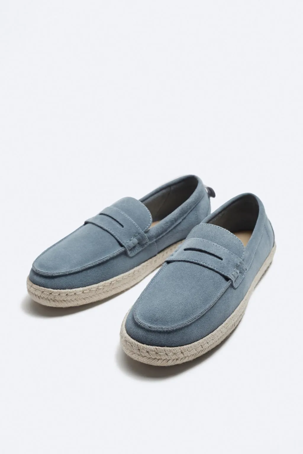 SPLIT LEATHER ESPADRILLE LOAFERS