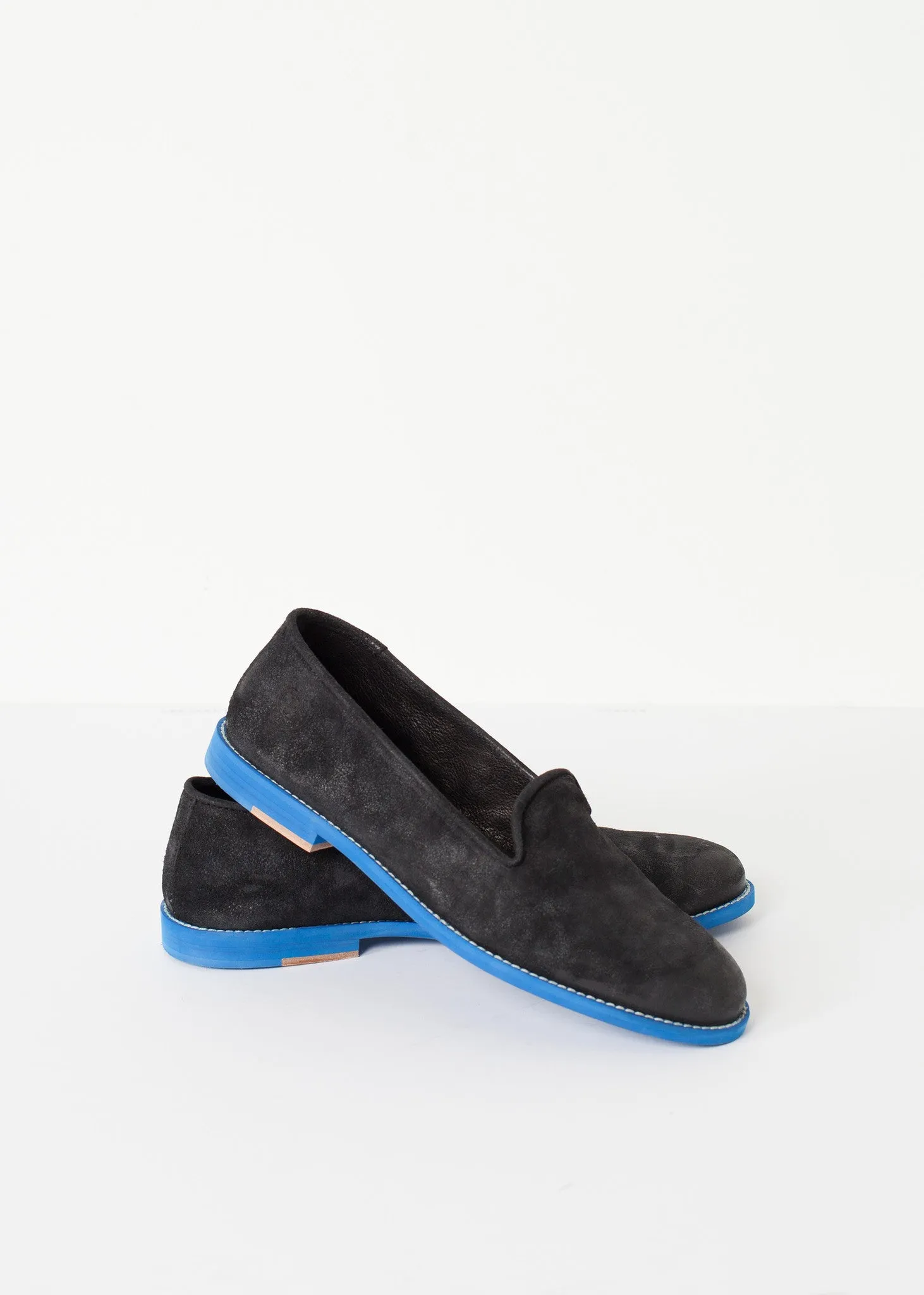 Suede Loafers - Black/Blue - Less Choice
