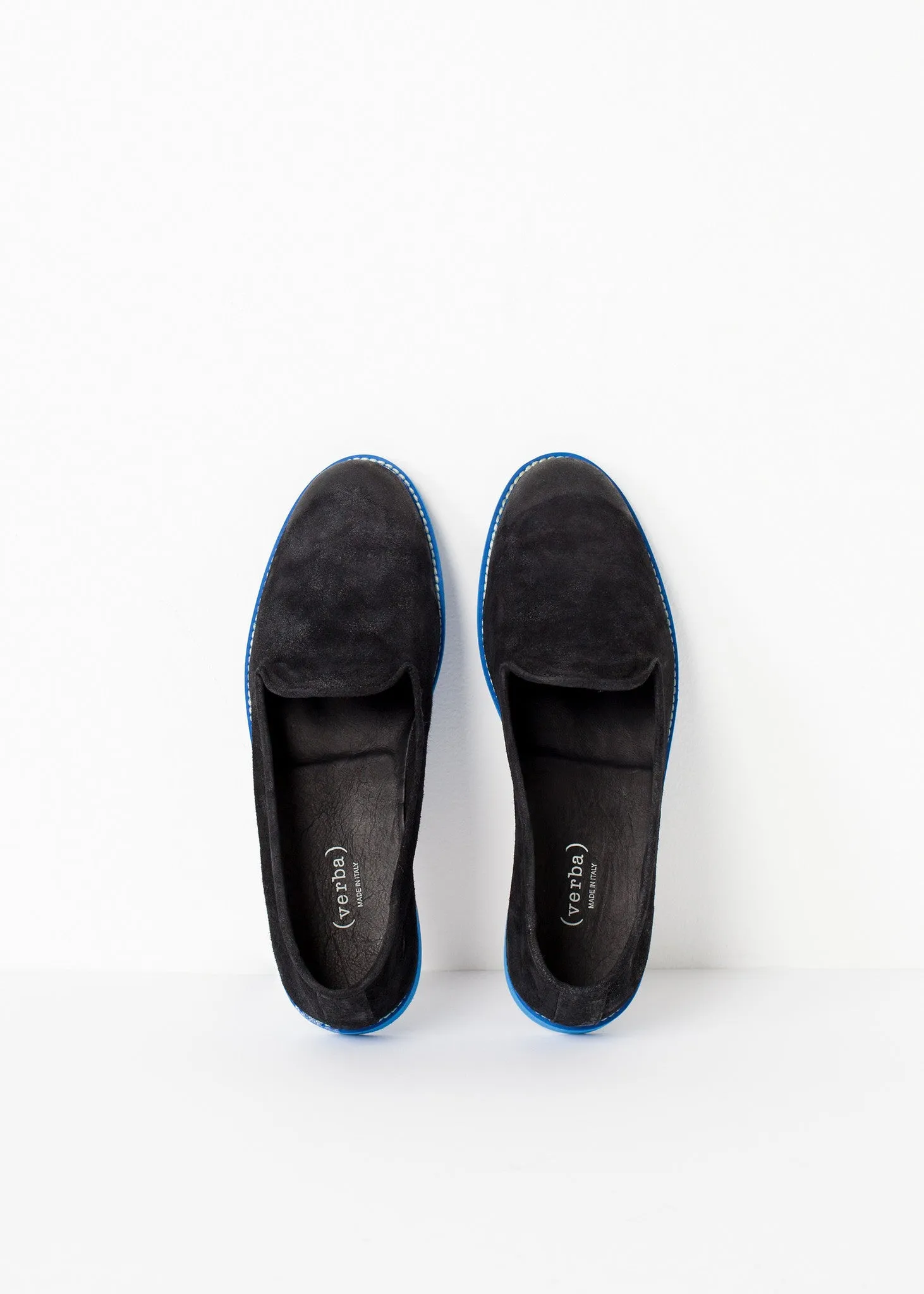 Suede Loafers - Black/Blue - Less Choice