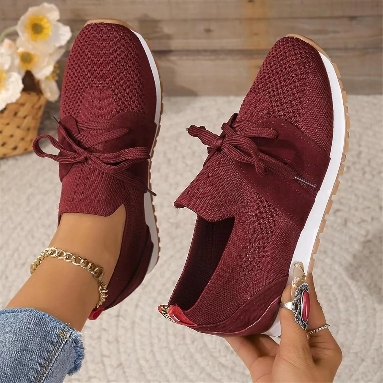 Tennis Shoes Womens Walking Running Slip On Non Slip Gym Workout Shoes Fashion Breathable Mesh Athletic Sneakers 2025