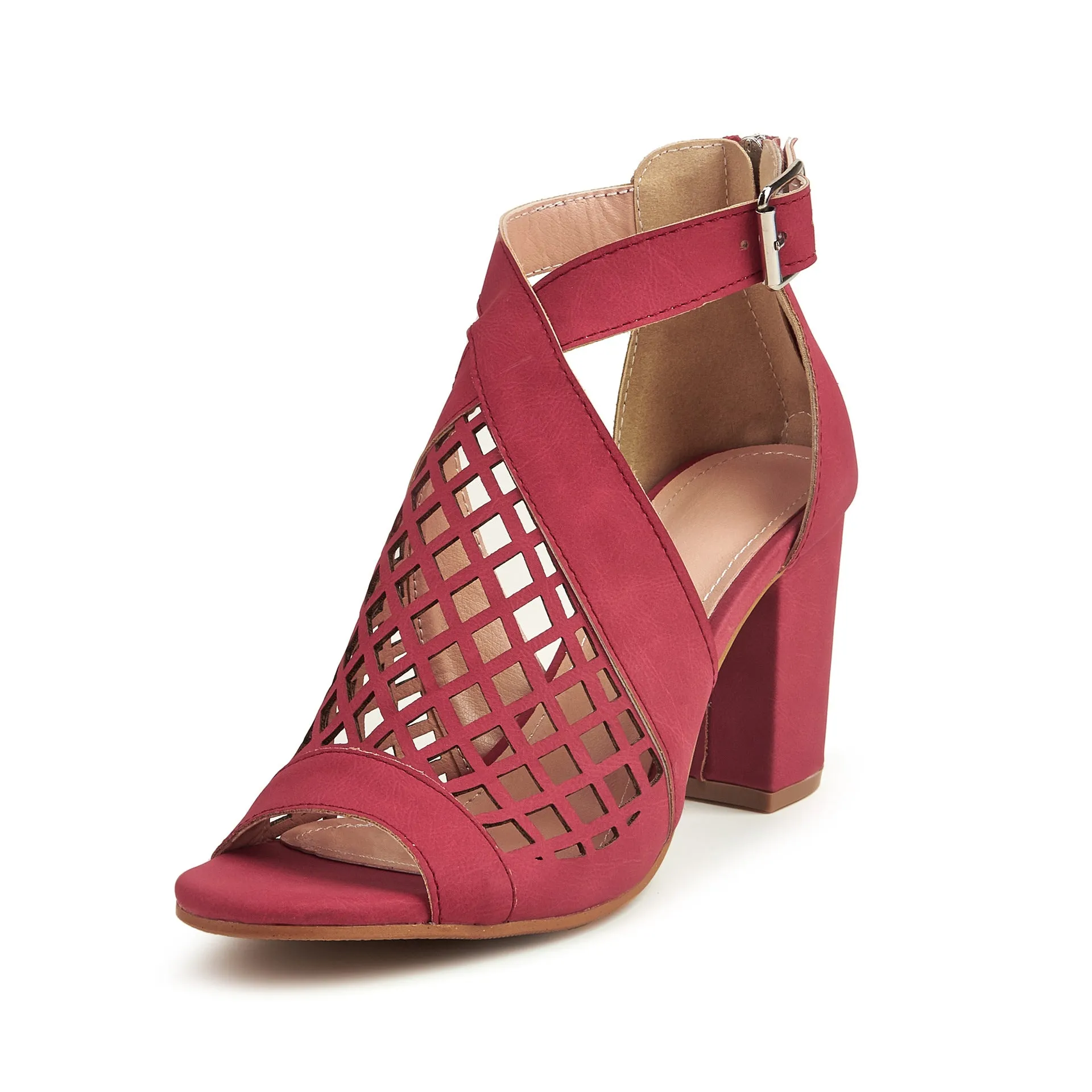 Women's Fish Mouth Sandals Hollow Chunky High Heels Shoes